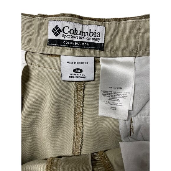 Columbia Men' Khaki Tan Cargo Pants Size 34 Relaxed Fit 100% Cotton Durable - Picture 4 of 15